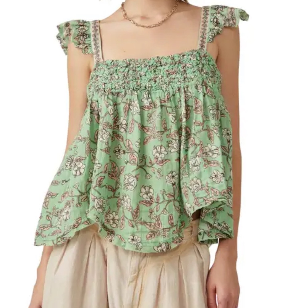 Free people Babydoll Floral tank Top
